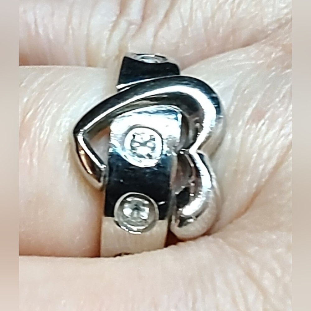 Vintage Size 7.5 Stainless Steel Heart Ring - Picture 3 of 5